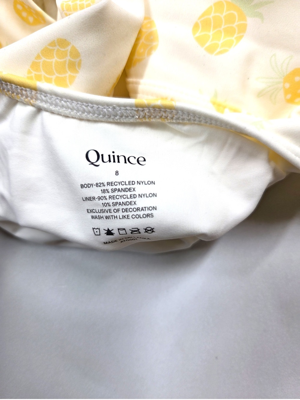 NWT QUINCE Ruffle One Piece Swimsuit Girls Size 8 Pineapple 8264 - Picture 7 of 9